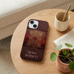 Coques iPhone 16 Cuir Bourguignon Élégant de Style Victorien Hérita
