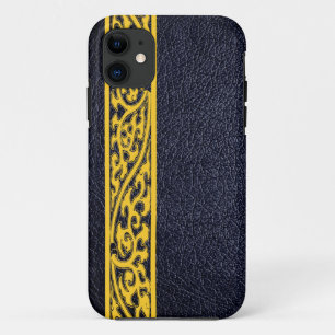 Etui iPhone Case-Mate Cuir jaune moderne noir