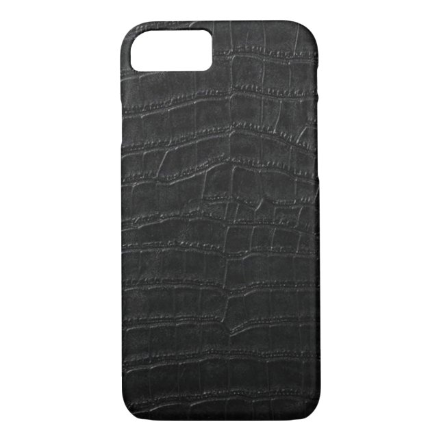 Coques Case-Mate iPhone cuir noir d'alligator (Dos)