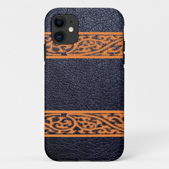 Coques Case-Mate iPhone Cuir noir moderne (Dos)