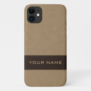 Case-Mate iPhone Case Cuir personnalisé de beige de Faux