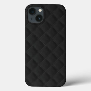iPhone 13 Case Cuir piqué par noir