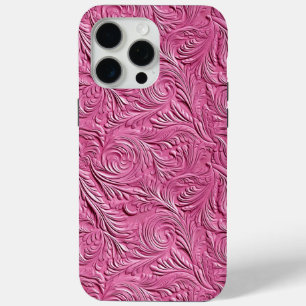 Coque iPhone 15 Pro Max Cuir rose Faux