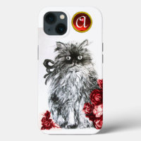 CUISINE AVEC ROSES ROUGES RUBY GEM MONOGRAM, blanc