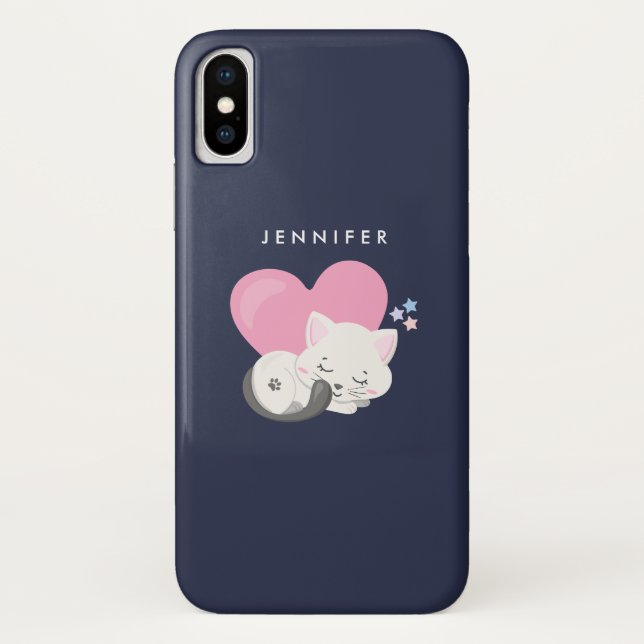 Coques Case-Mate iPhone Cuisine Blanc Kitty Chat Dormir (Dos)