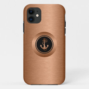 Case-Mate iPhone Case Cuivre noir et métallique 2 avec Ancre nautique