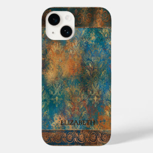 Coque Pour iPhone 14 Cuivre Patine Turquoise Clair