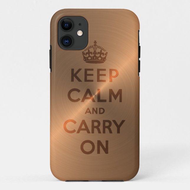 Coques Case-Mate iPhone Cuivrez gardent le calme et continuent (Dos)