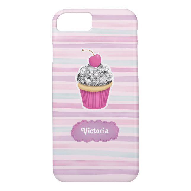 Coques Case-Mate iPhone Cupcake rose mignon personnalisé (Dos)