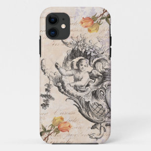 Etui iPhone Case-Mate Cupidon, roses et remous vintages élégants du