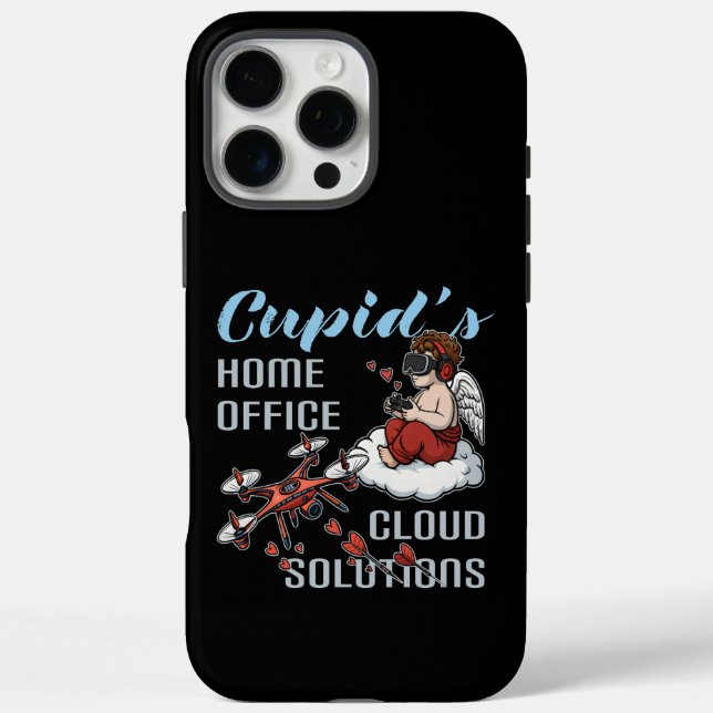 Coques Case-Mate iPhone Cupid's Home Office, Drone Valentine's Day (Verso)