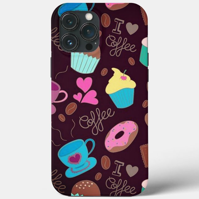 Coques Case-Mate iPhone Cups et cupcakes au café (Verso)