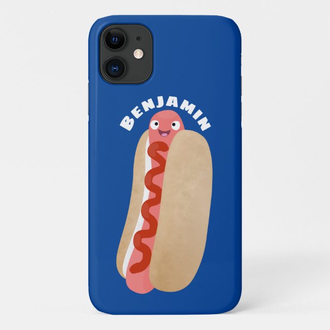Coques Case-Mate iPhone Curieux hot dog Weiner dessin animé (Dos)