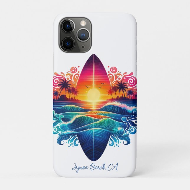 Coques Case-Mate iPhone Curs de surf couché de soleil- (Dos)