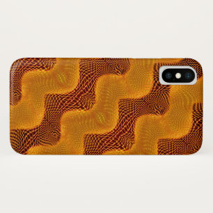 Case-Mate iPhone Case Curva laranja e pontos dourados sobre fundo