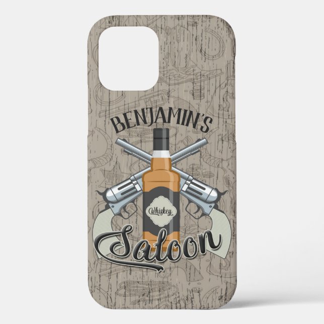 Coques Case-Mate iPhone Custom Cowboy Revolver Gun Whiskey Saloon (Verso)