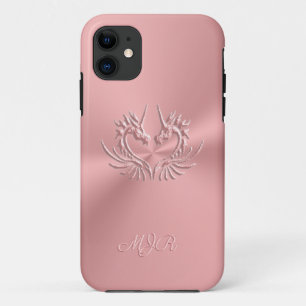 Case-Mate iPhone Case Custom monogram, rose, Scaly Dragon Heart