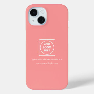 Coque Pour iPhone 15 Custom Pink Business Logo Promo iphone case