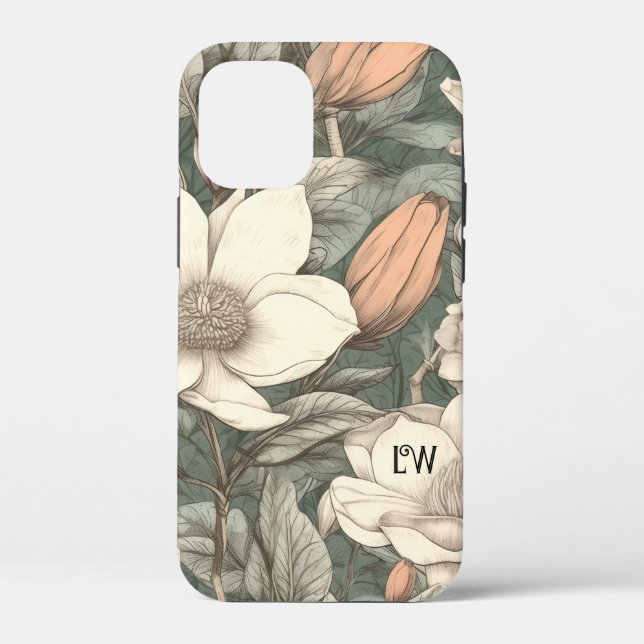Coques Case-Mate iPhone Custom Rustic Magnolias Painted Floral botanical (Verso)