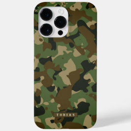 Coque Pour Pour iPhone 14 Pro Max Customizable Name Camouflage Military Kaki Brown