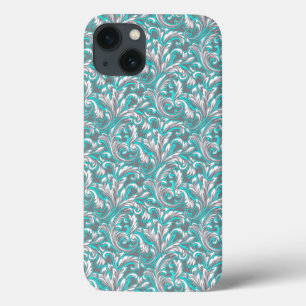 Case-Mate iPhone Case Cute aqua gris transparent motif floral