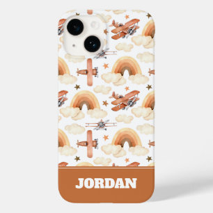 Coque Pour iPhone 14 Cute aquarelle Rainbow Motif d'avion