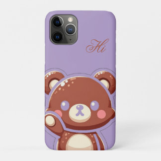 Case-Mate iPhone Case Cute Bear iPhone Case – Purple Minimal Teddy Bear 