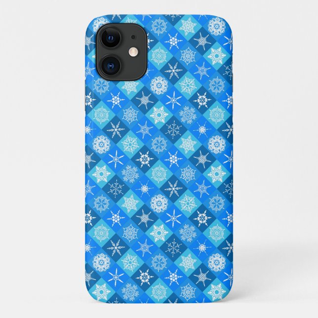 Coques Case-Mate iPhone Cute bleu flocon de neige design motifs (Dos)