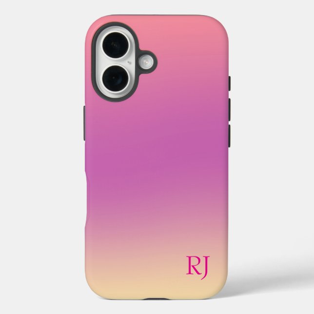 Coques Case-Mate iPhone Cute Bright Pink Ombre Personalized  (Verso)