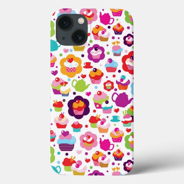Coques Case-Mate iPhone Cute cake and tea pot (Verso)