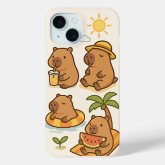 Coque Pour iPhone 15 Cute capybaras