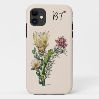 Case-Mate iPhone Case Cute Chameleon en Floral Bouquet Art Botanique