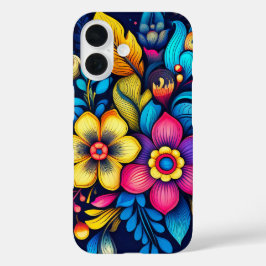 Coques iPhone 16 Cute Colorful Vintage Flower Design
