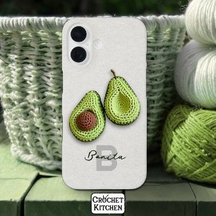 Coques iPhone 16 Cute Cottagecore Crochet Avocado Nom