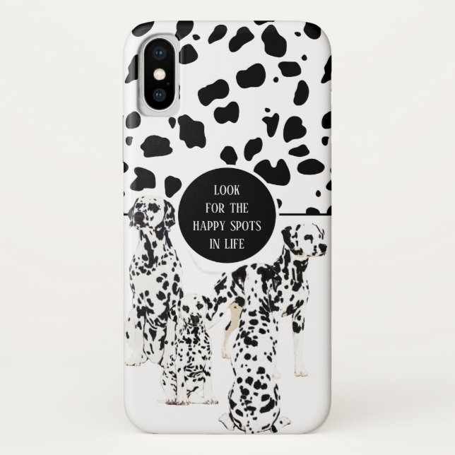 Coques Case-Mate iPhone Cute Dalmatiens Noir & Blanc Zones Joyeuses (Dos)