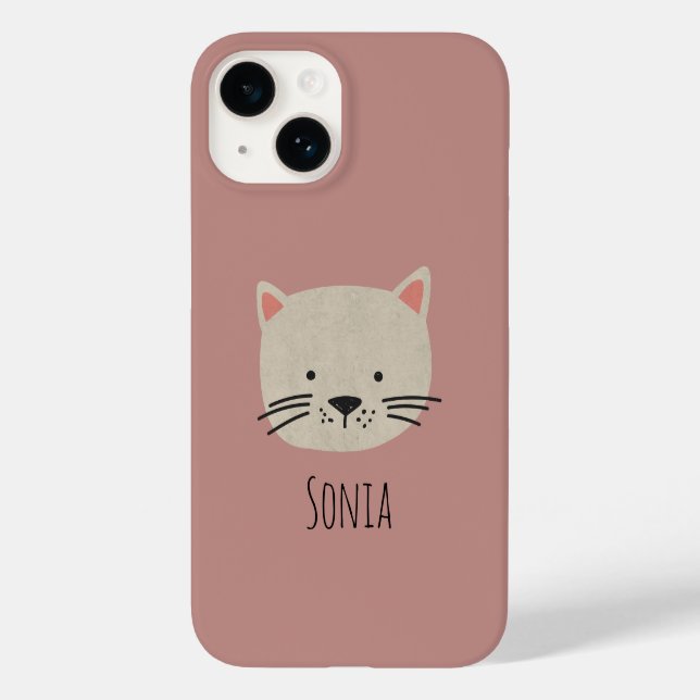 Coques Case-Mate iPhone Cute face de chat Whimsical (Verso)