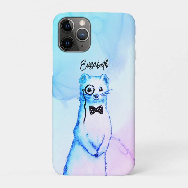 Coques Case-Mate iPhone Cute Ferret Aquarelle Drôle Nom de l'animal (Dos)