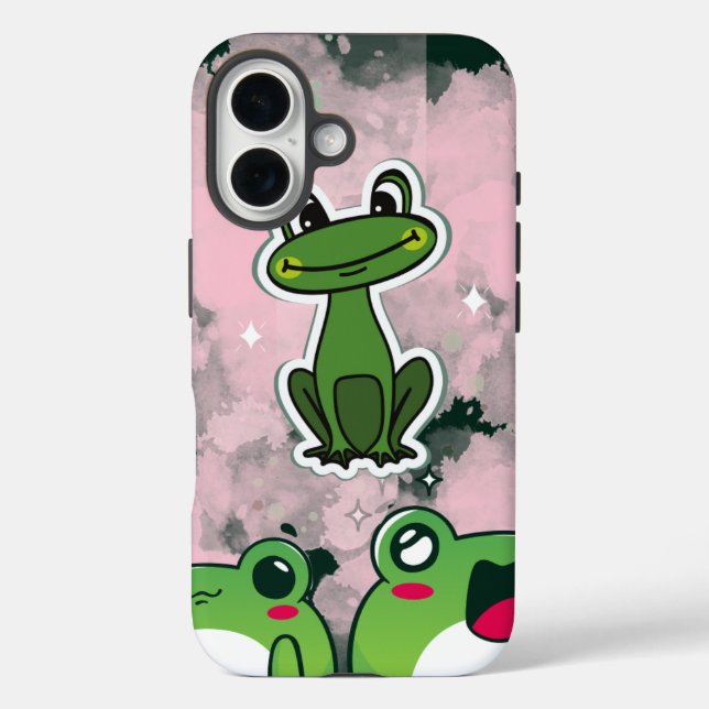 Coques Case-Mate iPhone Cute Frogs – Kawaii Green Frog Phone Case (Verso)