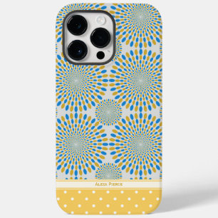 Coque Pour Pour iPhone 14 Pro Max Cute géométrique Abstrait bleu & jaune Personnalis
