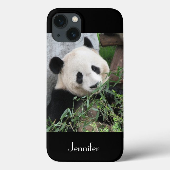 Coques Case-Mate iPhone Cute Giant Panda Arrière - plan noir, Nom, (Verso)