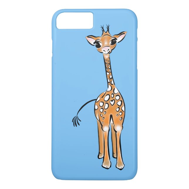 Coques Case-Mate iPhone Cute Giraffe - bleu bébé (Dos)