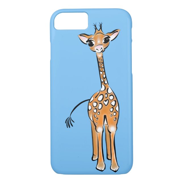 Coques Case-Mate iPhone Cute Giraffe - bleu bébé (Dos)