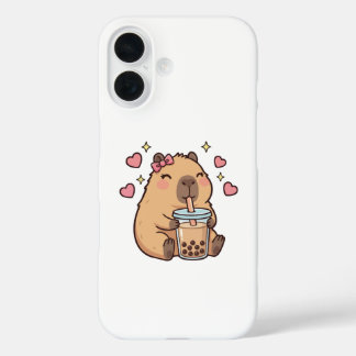 Coques iPhone 16 Cute Girls Capybara Ramen Kawaii Tea Kawaii Capy 