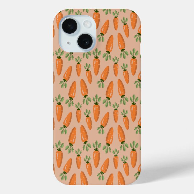 Coques Case-Mate iPhone Cute Hand-drawn Carrots Seamless Pattern (Verso)