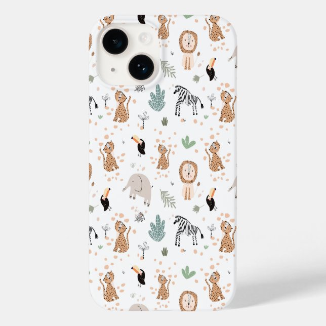 Coques Case-Mate iPhone Cute Jungle Rainforest Animaux Motif (Verso)