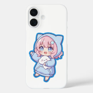 Coques iPhone 16 Cute Kawaii Anime Girl Sticker