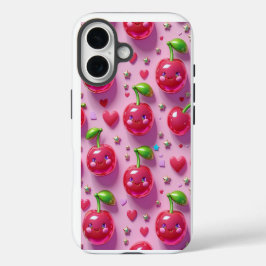 Coques iPhone 16 "Cute kawaii cerise motif pour téléphone