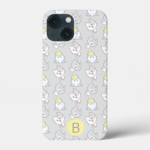 Case-Mate iPhone Case Cute Kawaii Chat Motif Gris Jaune Monogramme