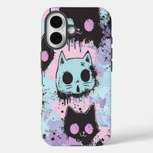Coques iPhone 16 Cute Kawaii Pastel Goth Chat Déplaisant