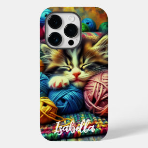 Coque Pour iPhone 14 Pro Cute Kitten Dormir sous une couverture